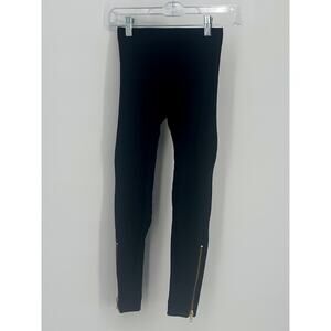 SPANX Women’s Perfect Fit Leggings Small Black High Rise Ankle Zip Embellished